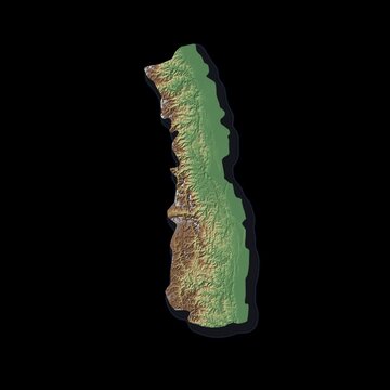 Nepal Rotating 3D Relief Map Seamless Loop, Alpha Channel 4K