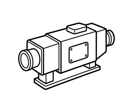 Astronomical Spectrograph Outline Vector Illustration for Astronomy Education Isolated on White Background