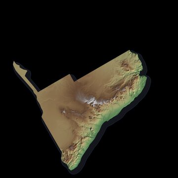 Namibia Rotating 3D Relief Map Seamless Loop, Alpha Channel 4K