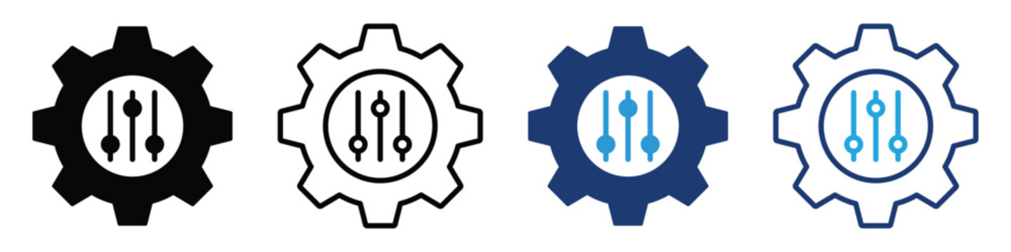Mass customization icon with personalized production, flexible manufacturing, custom product configuration, individual orders, scalable manufacturing. Vector illustration and transparent png
