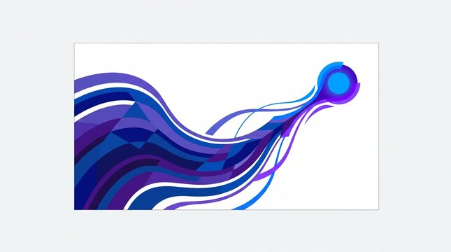 Abstract Blue Purple Wave Graphic Modern Geometric Vector Background for Technology Business Presentation