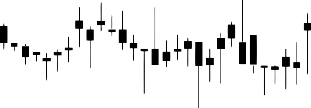 Financial stock market candlestick chart pattern with candlestick business analysis investment exchange financial isolated statistics fluctuation volatility indicator minimalist corporate
