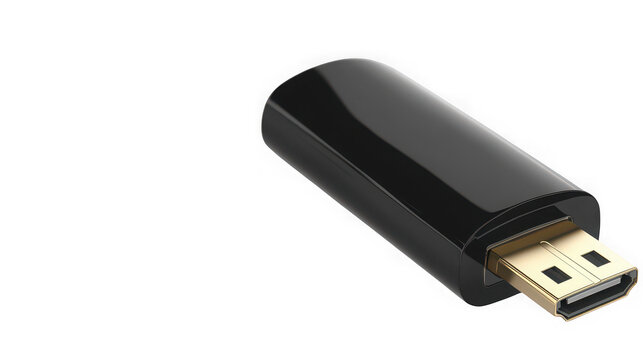 Black usb flash drive with background on transparent background