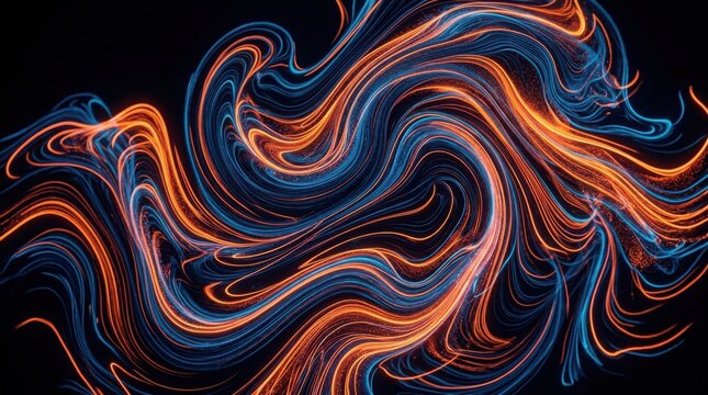 Vibrant blue and orange abstract wave design for modern backgrounds Liquid, Abstract, Fluid, Gradient, Texture, Mesh