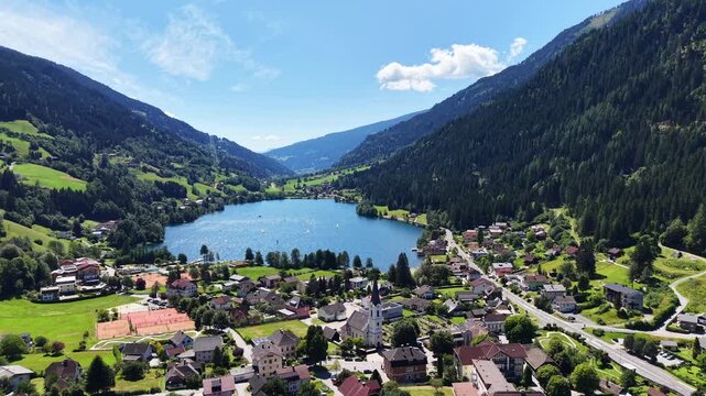 Feld am See and Feldsee Lake in Carinthia, Austria