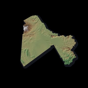 Mali Rotating 3D Relief Map Seamless Loop, Alpha Channel 4K