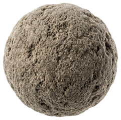 Fototapeta premium Round porous grey volcanic stone sphere over transparent background