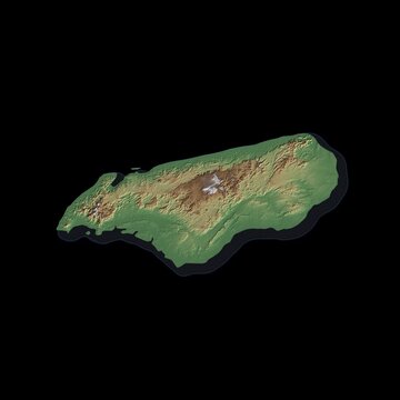 Madagascar Rotating 3D Relief Map Seamless Loop, Alpha Channel 4K