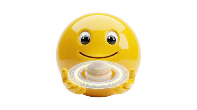 A cheerful cartoon character with a toothbrush in its mouth