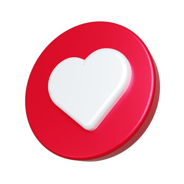 Heart Icon for Love and Favorite 3D Render