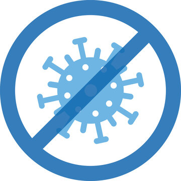 Virus prohibition sign. Stop coronavirus icon for health safety and disease prevention.