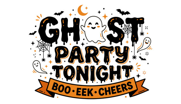 Ghost Party Tonight Halloween Vector Design