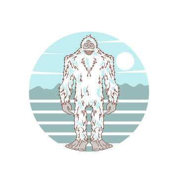 Bigfoot Yeti Monster Vector Design Illustration