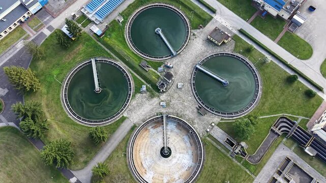 Clean water management facility in a green area