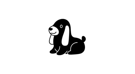 Cute puppy sitting minimalist character
