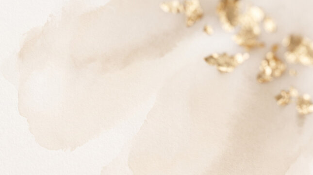 Fondo de presentaci&oacute;n art&iacute;stico de alta resoluci&oacute;n, lavado de pan de oro et&eacute;reo y abstracto sobre fondo crema