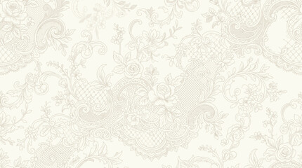 Elegant seamless floral and lace pattern with vintage ornamental details. © Creativestudio