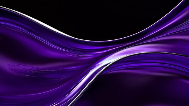 Abstract purple and silver flowing lines