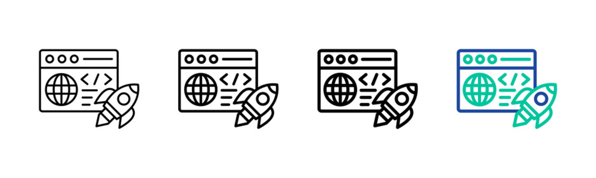 Web Boost Icon Collection Different Style Outline