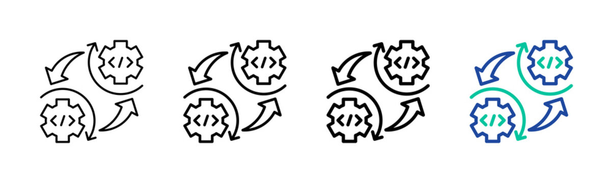 Continuous Integration Icon Collection Different Style Outline