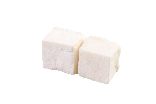 Traditional Chinese Poria Cocos Mushroom Blocks from Yunnan Province on White Background
