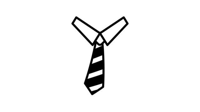 Line icon of a single striped necktie representing business attire corporate dress code professionalism and formal workplace fashion style choice