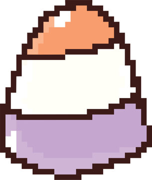 Pixel art Halloween candy corn sweet treat in white orange and purple for 8 bit retro gaming decor - hand drawn illustration vector asset