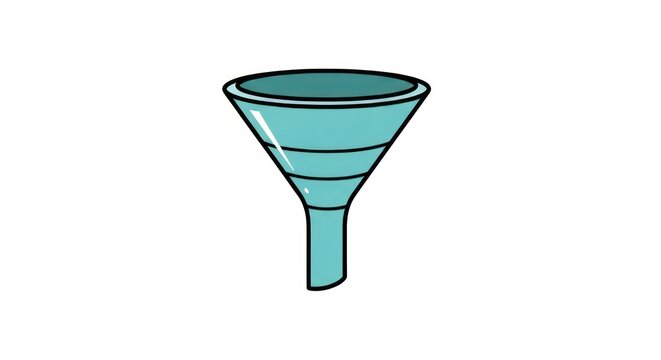 Teal funnel on white background.