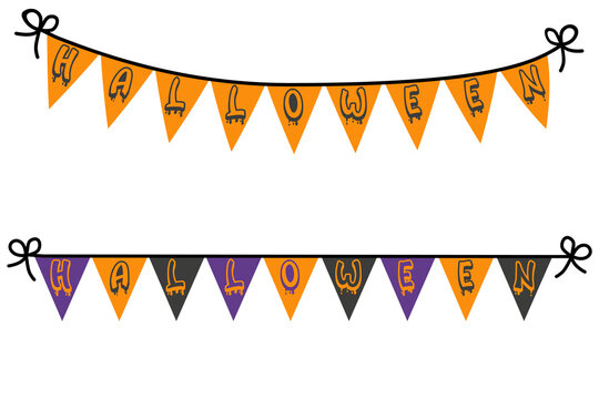 Halloween Pennant Garland Set with Decorative Letter Flags