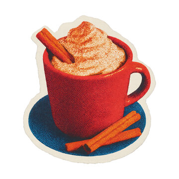 PNG Cozy spiced latte illustration