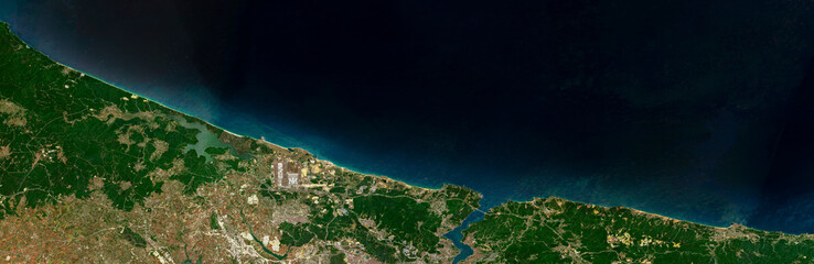 Istanbul and the Bosphorus Strait on open data satellite image © M. Jurzyk