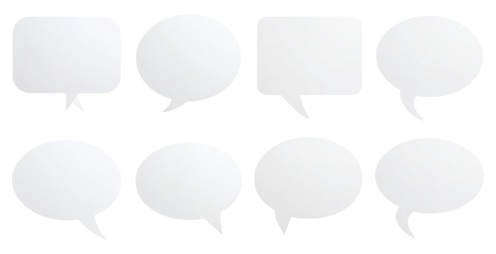 Graphic Design. Speech Bubbles. Blank Dialogue Shapes., isolated transparent background
