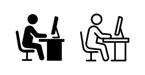 Fototapeta premium Office Work and Computer Programmer Icon