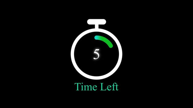 Circular Countdown Timer Animation, Round Progress Indicator with Transparent Background, Alpha Channel, 4K Motion Graphics