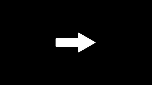 Animated Direction Arrow Icon, Left to Right Navigation Symbol, Arrow Overlay Element, 4K Motion Graphics