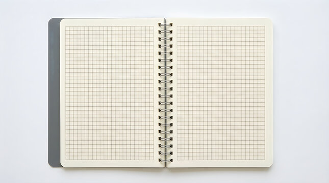 Open spiral notebook with lined pages