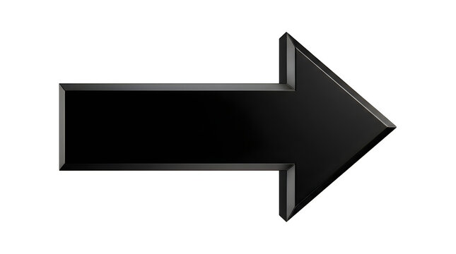 Shiny black 3d arrow pointing right
