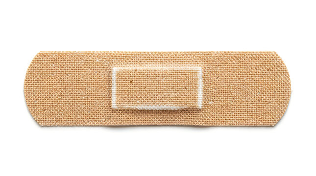 Adhesive bandage strip isolated on white background