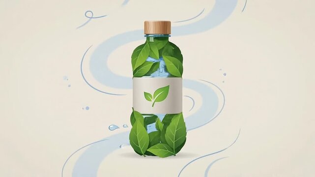 Sustainable Recycling and Biodegradable Bottle Concept.