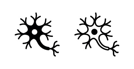 Fototapeta na wymiar Biological nerve cell and neuron icons