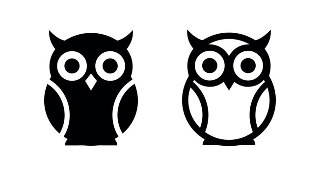 Wisdom owl bird and education icons