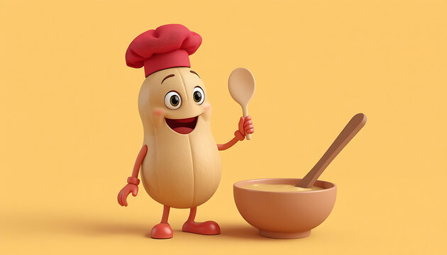 Cute 3D peanut character