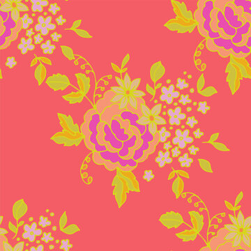 Vibrant Summer Neon Floral Design