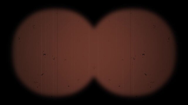 Binocular View through binoculars using 8mm Film Overlay Vintage Film Overlay Film Grain Overlay Old Movie Overlay Film Frame Film Flicker Scratches Analog Film 4k video
