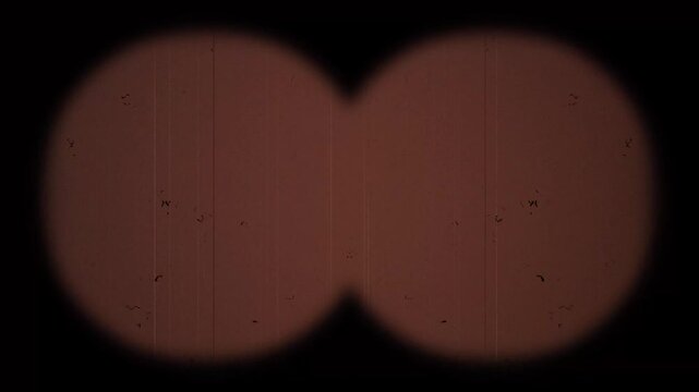 Authentic Binocular Perspective incorporating 8mm Film Overlay. Vintage Film Overlay Film Grain Overlay Old Movie Overlay Film Frame Film Flicker Film Scratches Dust  4k video
