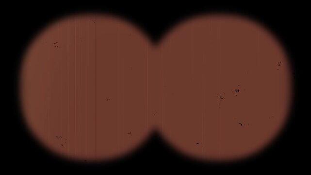 Binocular POV 8mm Film Overlay Vintage Film Overlay Film Grain Overlay Film Frame Film Flicker Film Scratches Dust Overlay Analog Film Retro Cinema View through binoculars 4k video
