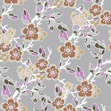Muted Vintage Japanese Blossom Branches