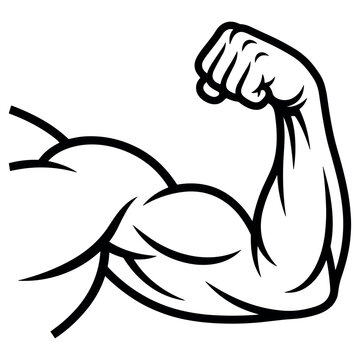 Muscular arm flexing bicep icon