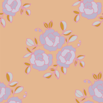 Soft Pastel Vintage Rose Motif