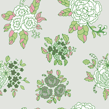 Calm Vintage Stylized Blossom Design